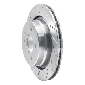 BMW Z3 Brake Rotor (1) - Right Rear - R1 Concepts - Drilled & Slotted - Silver - `95-`02